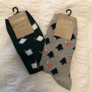 Never worn with tag J. Crew 2-pair holiday socks
